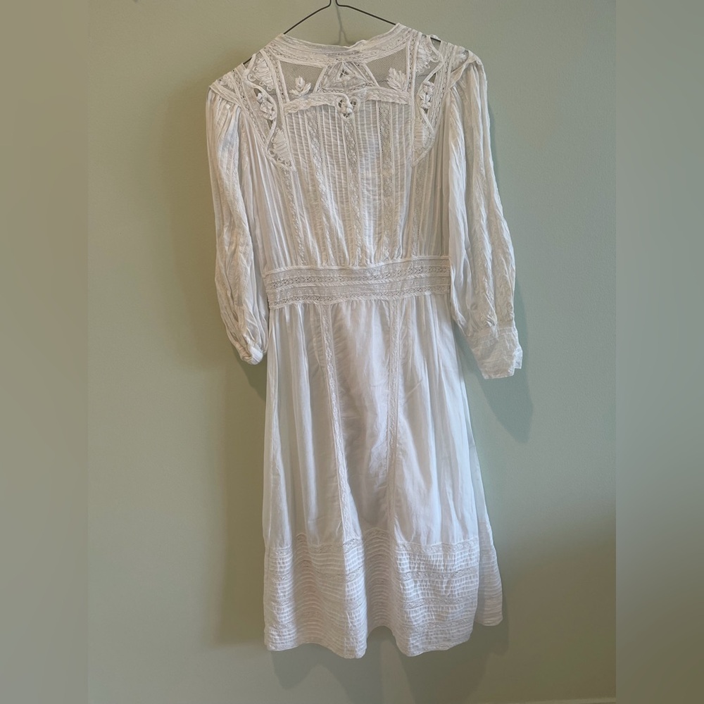 Sea New York White Button-Front Lace-Trim Midi Dress - Picture 2 of 2